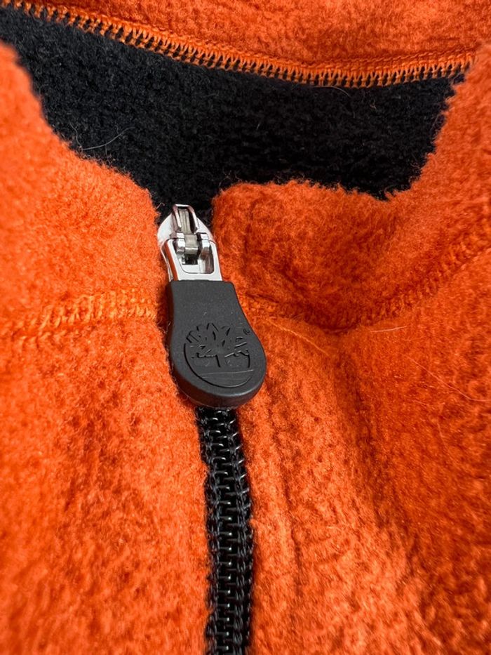Pull polaire Timberland orange avec logo brodé – Taille XS (taille grand) - photo numéro 7