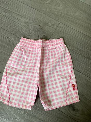 Short carreaux rose 2 ans 