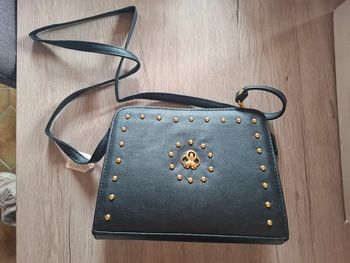 Sac bandoulière noir cuir