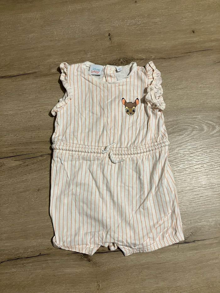 Barboteuse rayée Disney 6 mois
