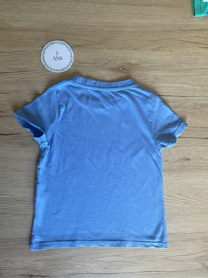 Tee-shirt manche courte bleu imprimé USA 3 mans Kiabi - photo numéro 4