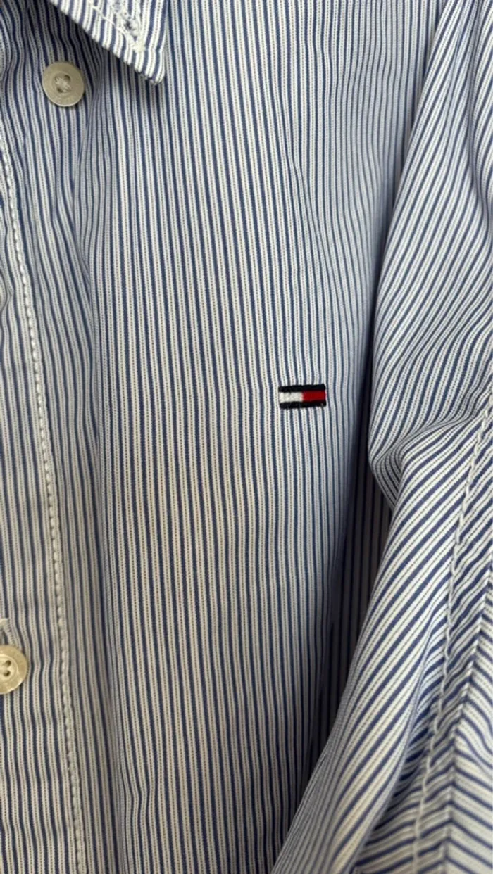 Chemise courte rayée oversize upcyclée Tommy Hilfiger X Marlene rougier - photo numéro 4