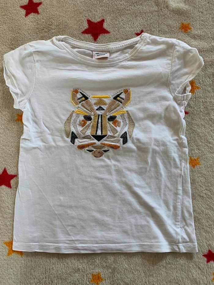 Lot 3 Tee-shirts TAO Blanc et Multicolore 5 ans - photo numéro 2