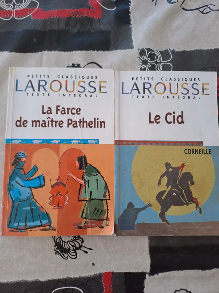 Lot 2 livres Le Cid et La Farce de maître Pathelin