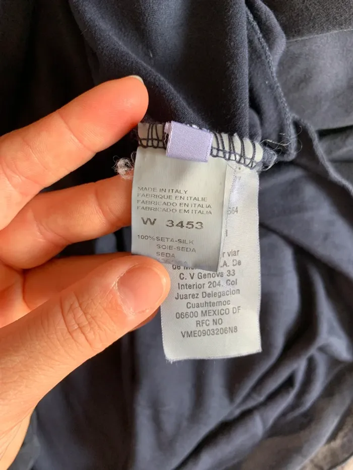 Robe en soie bleue marine La Fée Maraboutée taille 38 - photo numéro 14