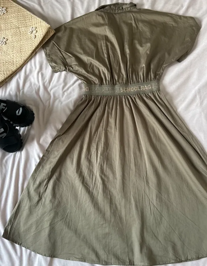 Robe vert kaki doré tailleM school rag - photo numéro 5