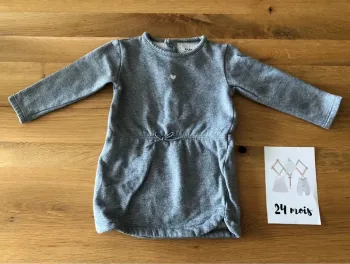 Robe molletonnée à manches longues 24 mois