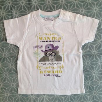 Tee-shirt blanc Alphabet - 9 mois