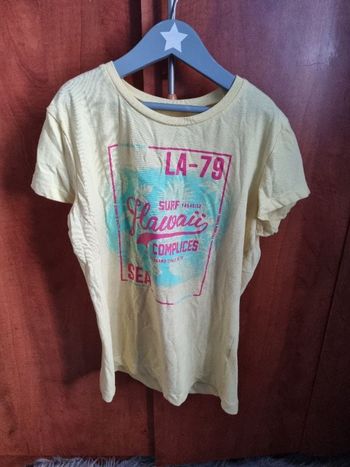 T-shirt jaune avec écriture 12/14ans