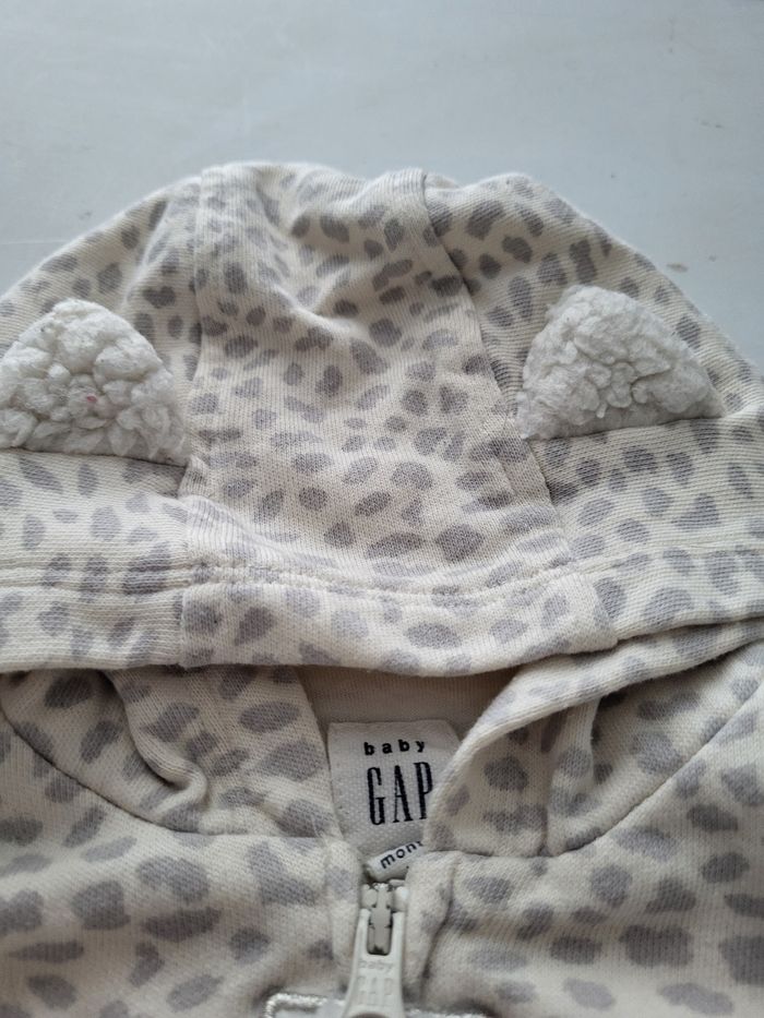Gilet zippé  gris gap 6 mois - photo numéro 2