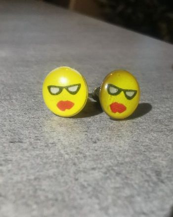 Boucles d'oreilles smiley