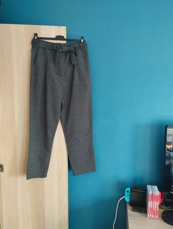 Pantalon habillé gros carreaux noir kiabi - Taille XL 42