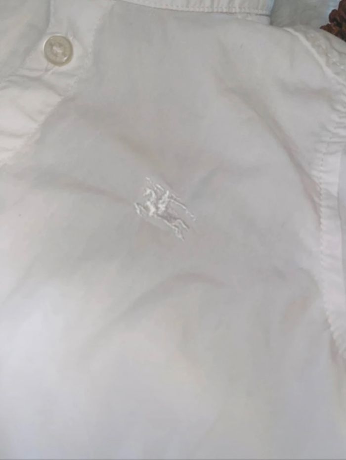 Chemise blanche Burberry authentique bébé mixte 6 mois 67 cm coton excellent état - photo numéro 4