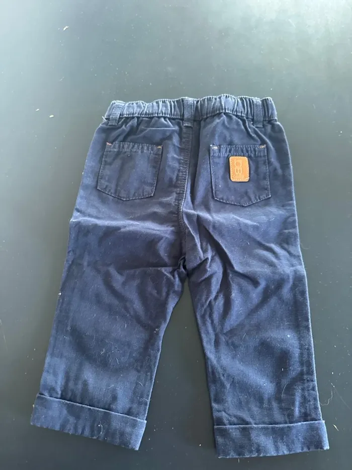 Pantalon bleu marine obaibi taille 12 mois 74 cm - photo numéro 2
