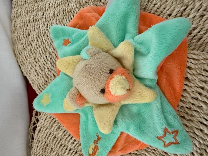 Doudou Ours Babynat Baby Nat' - Orange Vert - photo numéro 3