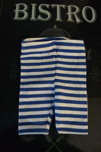 Legging 3 mois rayé bleu blanc