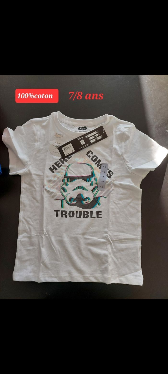 T-shirt blanc Star Wars garçon 8ans