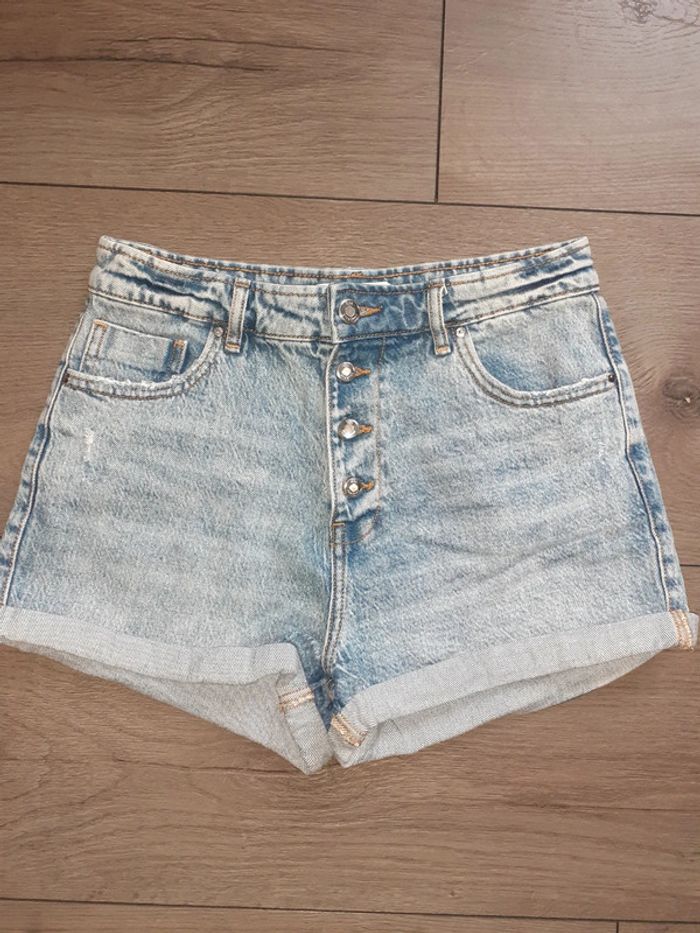 Short jean taille haute