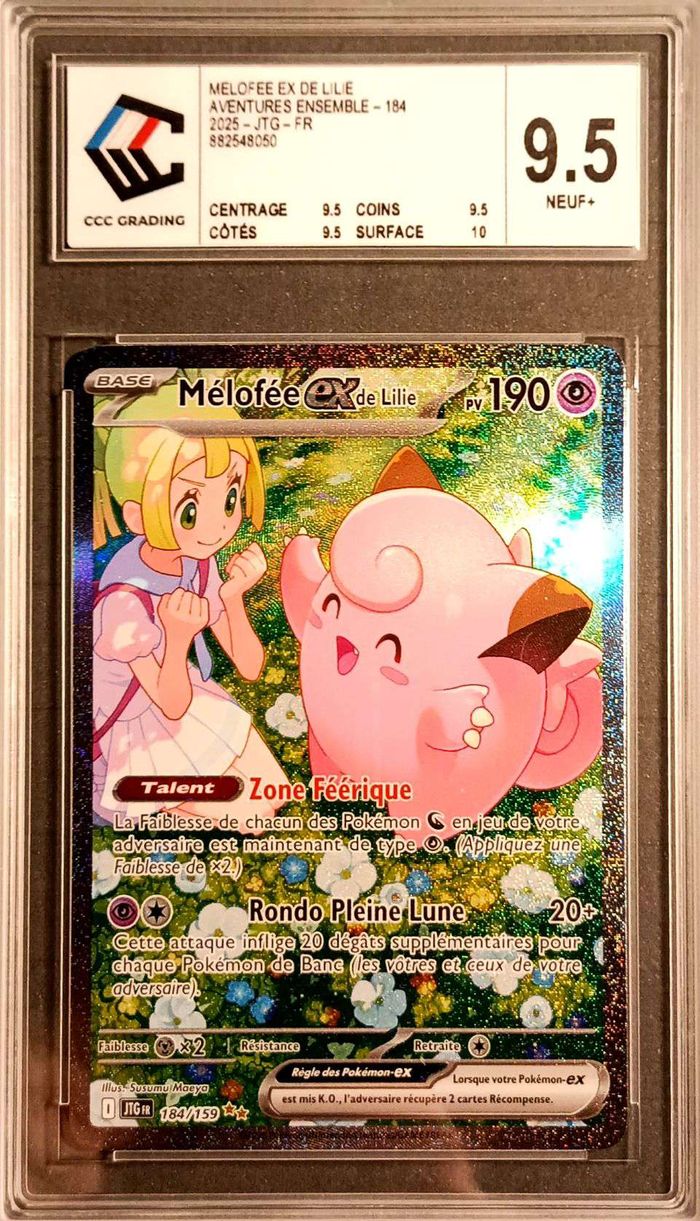 Carte Pokémon Mélofée ex de Lilie (JTG 184) - Aventures Ensemble - FR - CCC 9,5