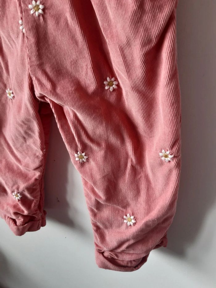 Ensemble Bébé fille 18 mois DPAM salopette velours et pull - photo numéro 7