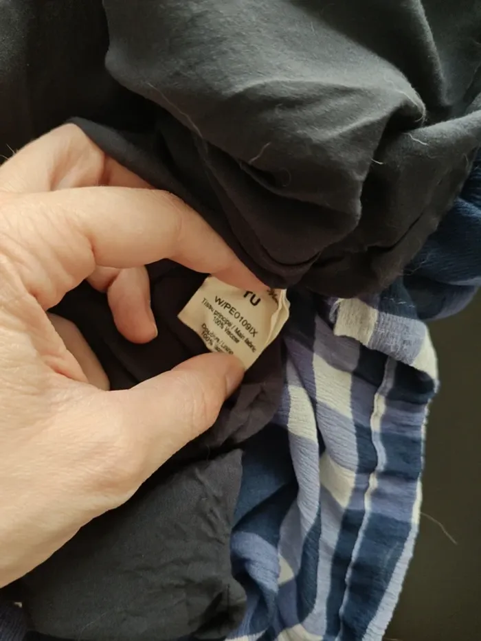 Chemisier sans manche American Vintage Bleu et blanc à carreaux viscose - photo numéro 6