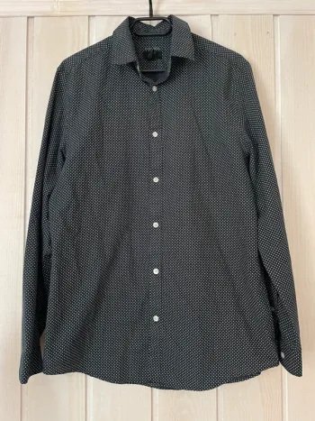 Chemise ML marine à pois blancs - H&M - M