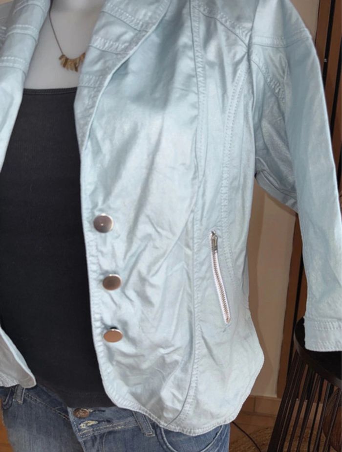 Veste blazer ou blouson turquoise - photo numéro 3