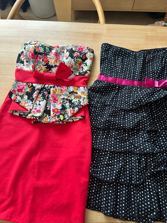 2 jolies robes bustier parfait état taille S