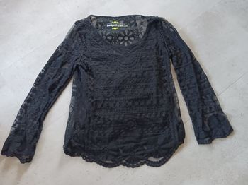 Top manches longues dentelles noir Taille S Desigual Neuf