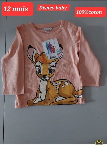 Lot de tee-shirts Bambi fille 12mois
