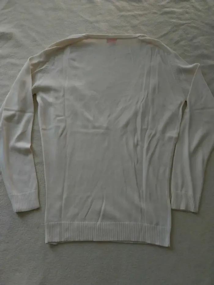 Pull blanc cassé grand col TM - photo numéro 6