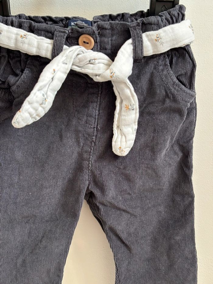 Pantalon velours 6 mois gris/bleu - photo numéro 3