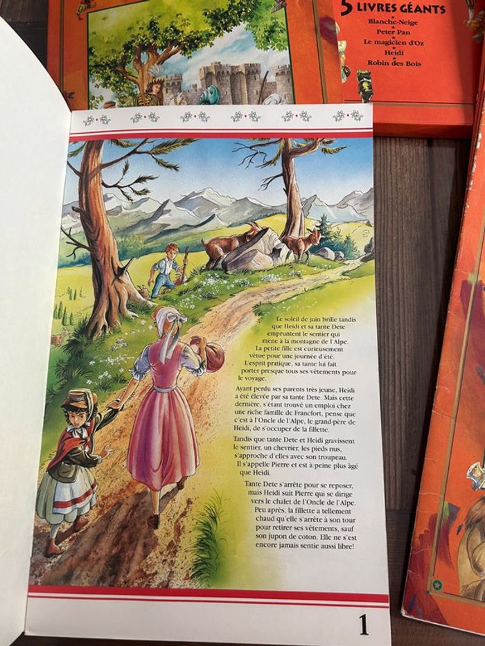 5 livres géants coffret 1995 tormont - Peter pan blanche neige heidi Robin de bois magicien d’oz - photo numéro 3