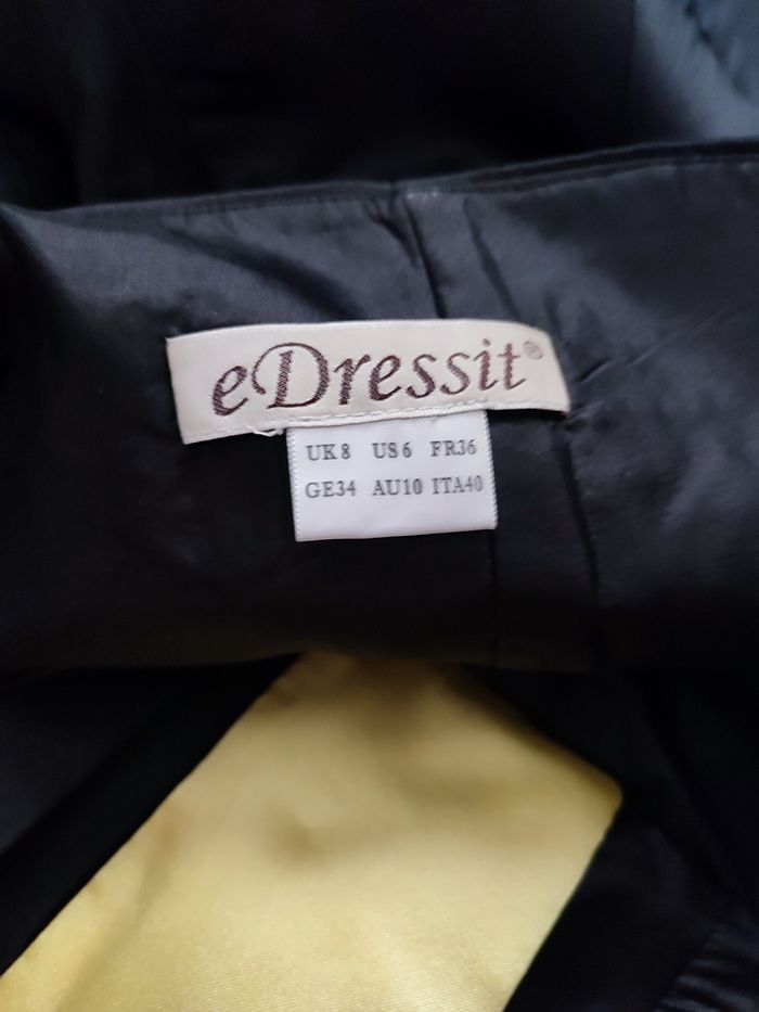 Robe de soirée bustier satinée doublée jaune et noir taille 36 - photo numéro 4