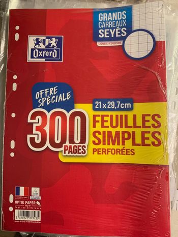 Feuilles simples perforées