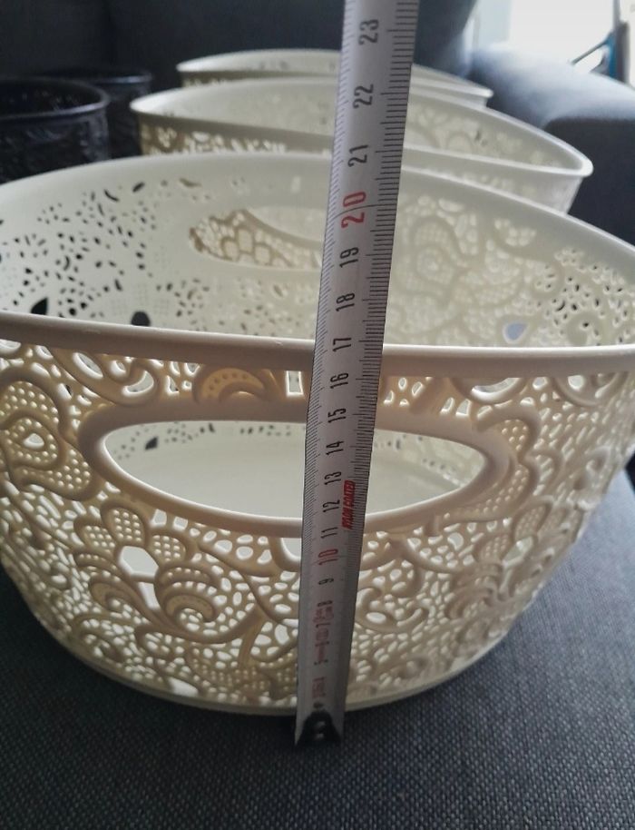 Lot de 6 paniers de rangement style dentelles Victoria - photo numéro 4