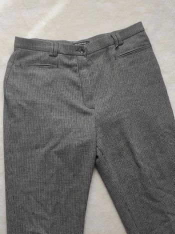 Pantalon droite style Chino Vintage Saint Hilaire 44 motif pieds de poule gris