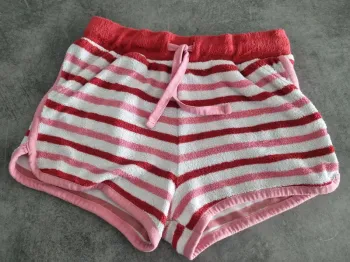 Short éponge à poches enfant - Taille 7 ans (122cm) - Sergent Major - Rouge et blanc