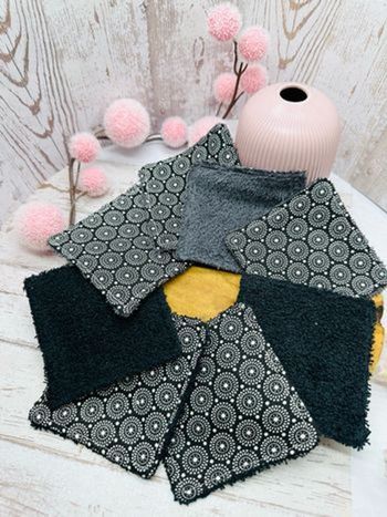 Lingette bébé lavable et réutilisable en éponge coton lot de 8