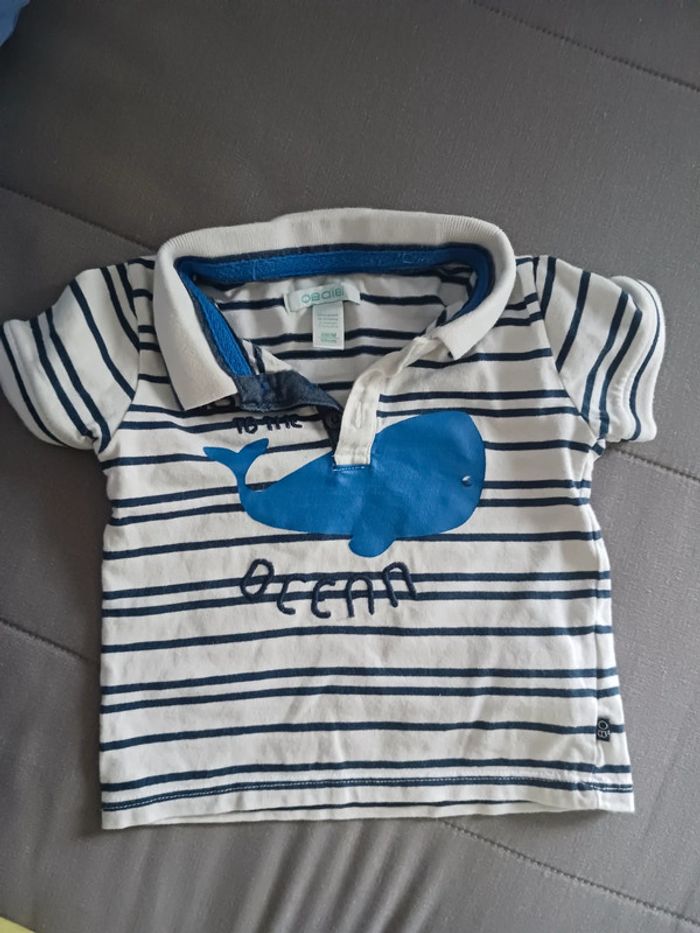 Lot 3 polos été bébé garçon 6mois : Obaïbi, Mon cœur
