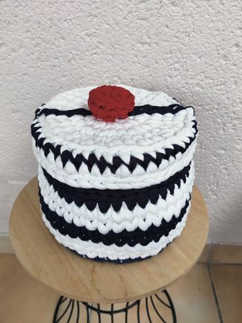 Panier au crochet en Trapilho  style marin
