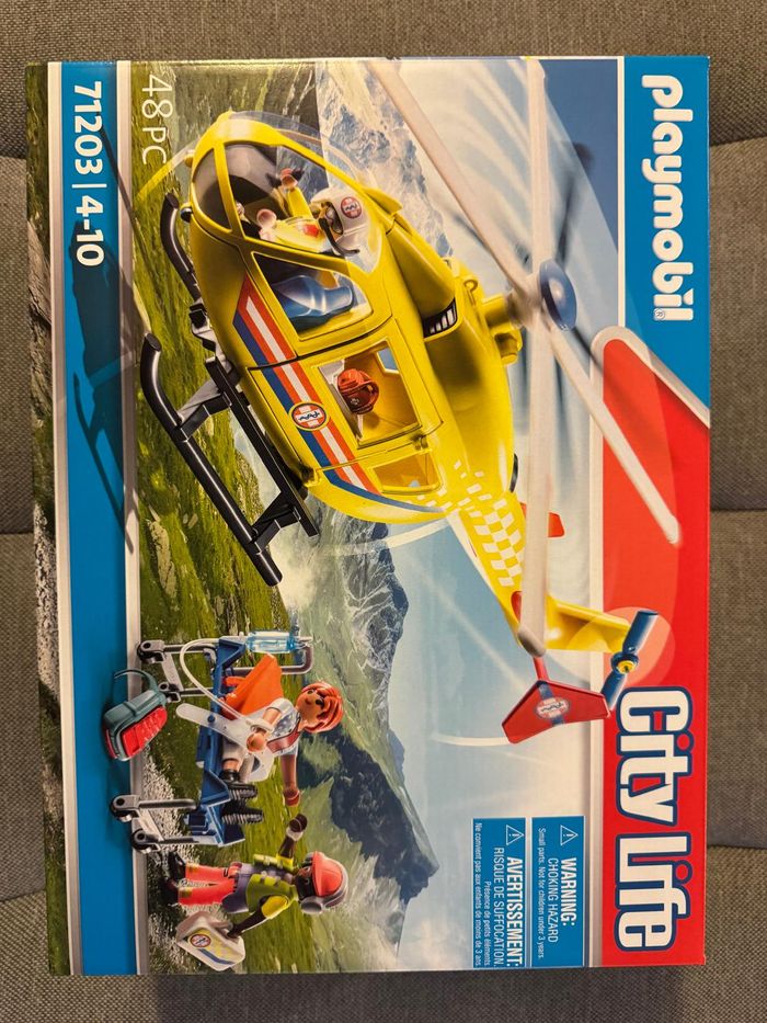 PLAYMOBIL 71203 Hélicoptère de secours – City Life – Neuf scellé, figurines + accessoires