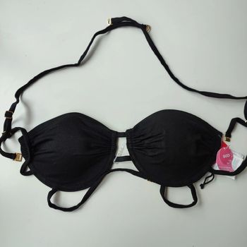 Soutien-gorge noir en polyamide de maillot de bain pour femme taille 90 D, Camaïeu