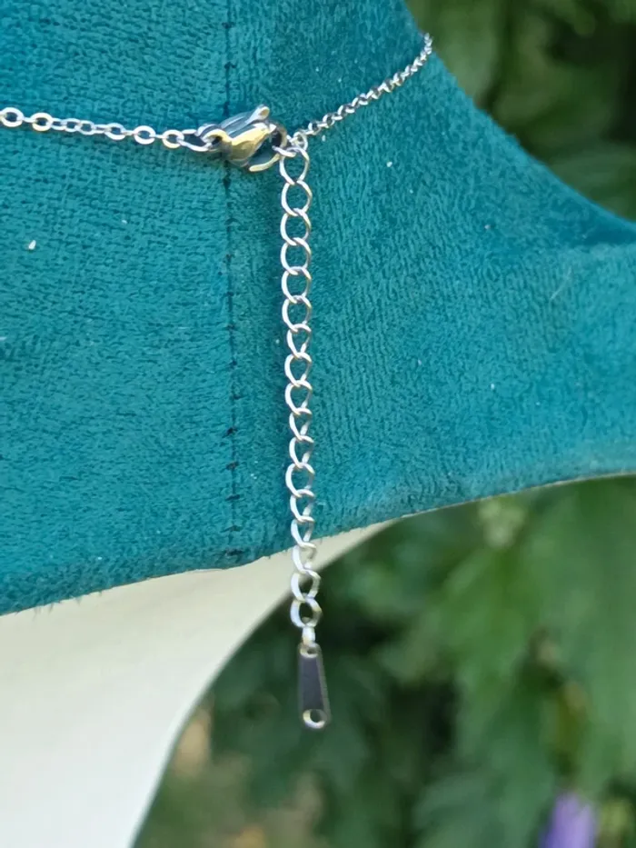 Collier trèfle acier inoxydable argent - photo numéro 5