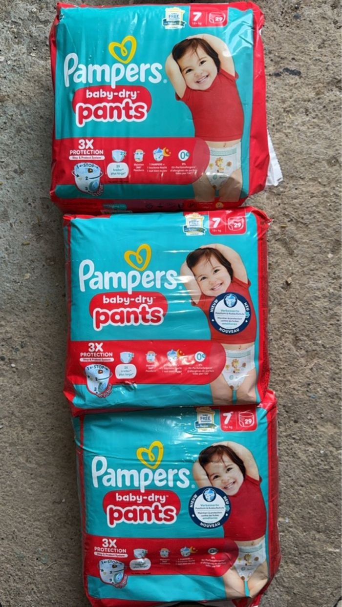 Couches Pampers pant t 7