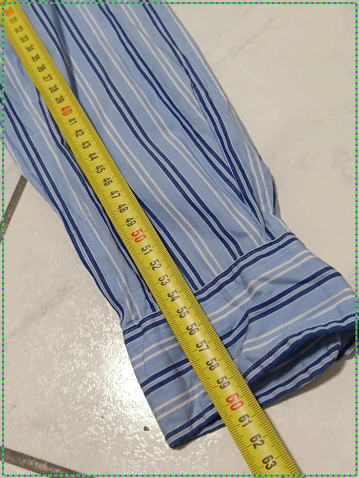 Chemise Ralph Lauren à rayures bleues – Slim Fit – Taille M - photo numéro 9