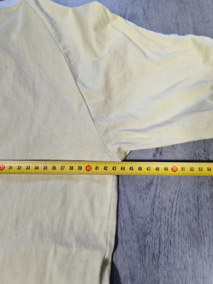T shirt Adidas 3 Bandes / Stripes Jaune Logo Brodé Taille S Homme - photo numéro 12