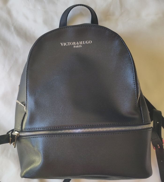 Sac à dos Victor & Hugo Paris – Cuir de veau noir – Made in Italy – Neuf
