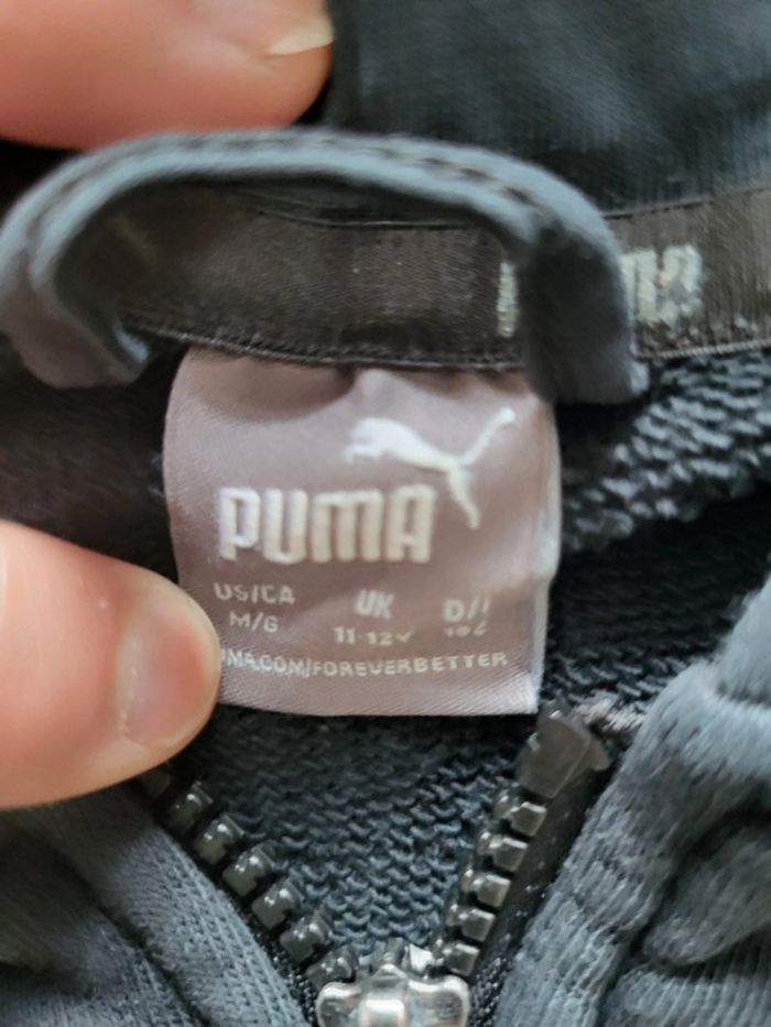 Puma- gilet à capuche zippé noir 11-12 ans - photo numéro 3
