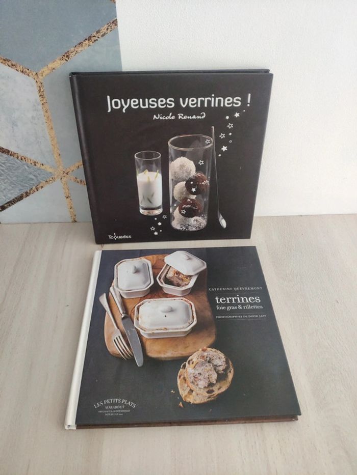 Lot deux livres Joyeuses verrines Renand terrines foie gras rillettes Quevremont